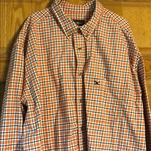 Orange/Navy plaid XL Tall long sleeve Eddie Bauer